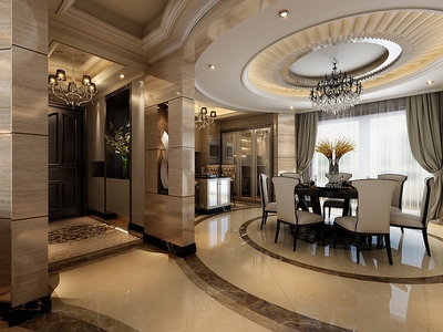 220平米90萬(wàn)預(yù)算，簡(jiǎn)歐風(fēng)三居室如何打造？上海裝修案例大全解析